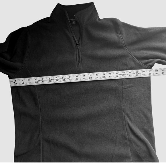 Lands End Womens ThermaCheck Black Fleece 1/4 Zip Pullover Size M/P - Picture 5 of 6